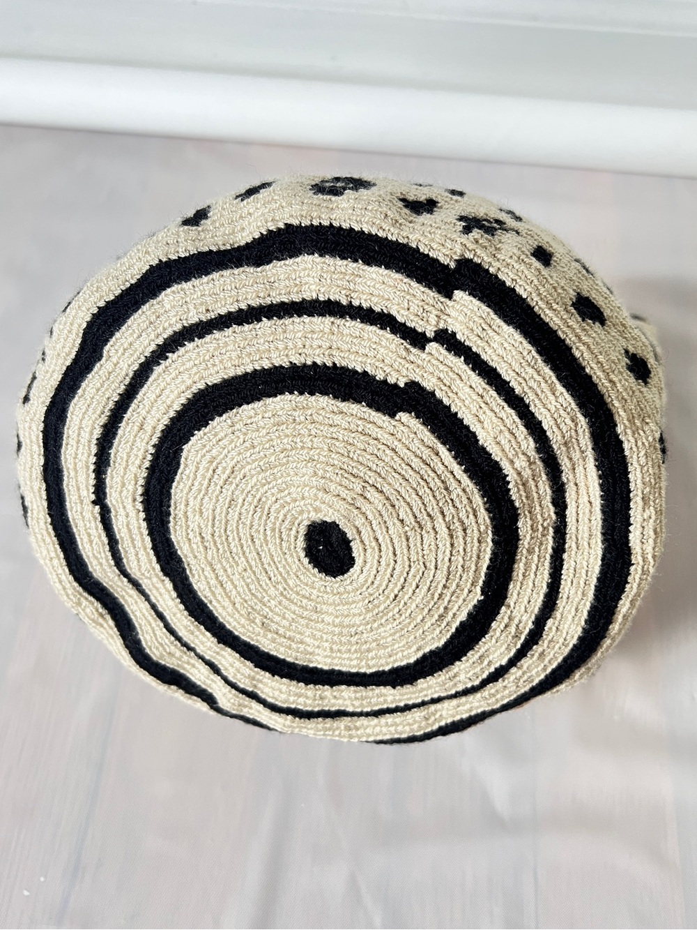 Leopard crocheted Basket bag Handmade cotton open top - Picture 4 of 6